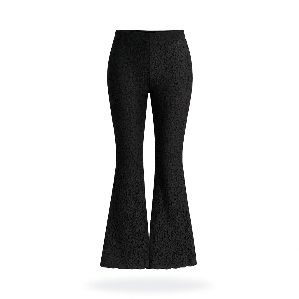 pantalon campana de encaje