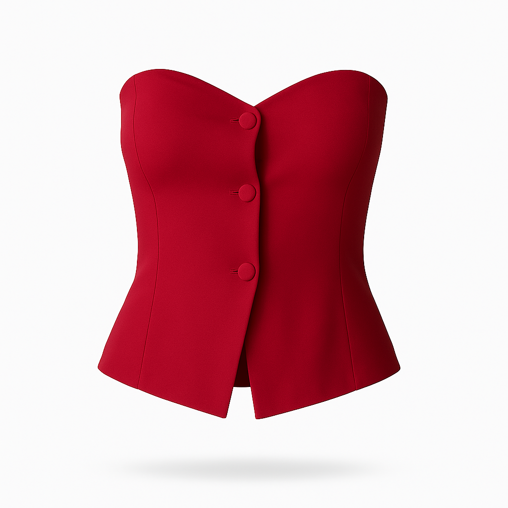 Blusa botones strapless