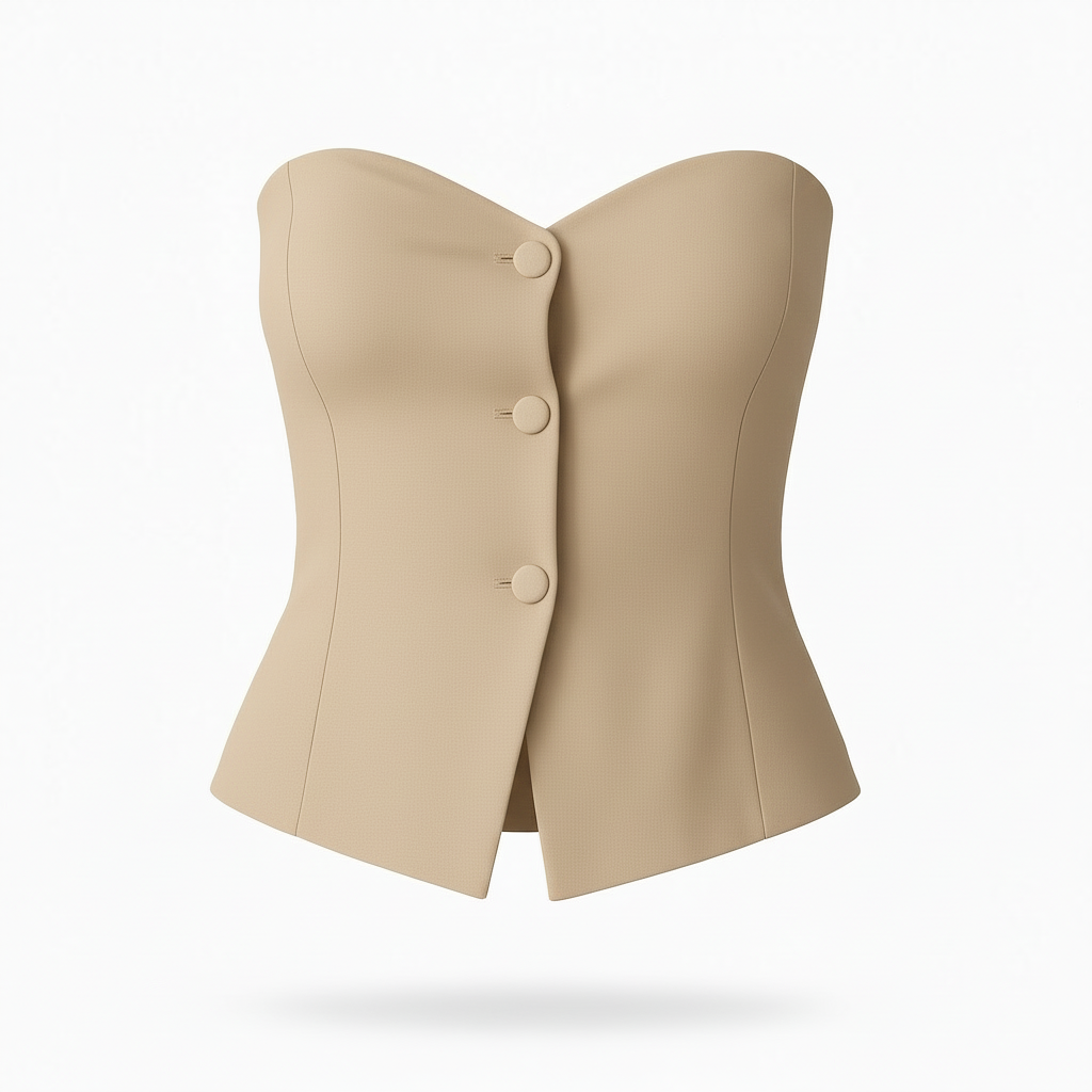 Blusa botones strapless