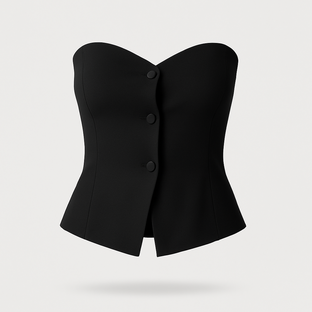 Blusa botones strapless