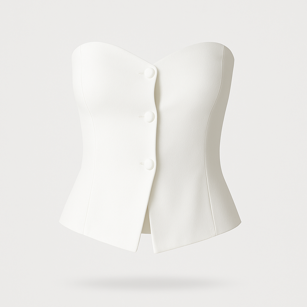 Blusa botones strapless