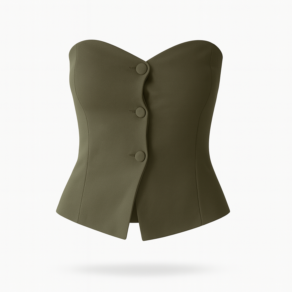 Blusa botones strapless