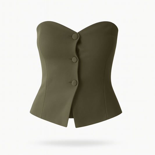 Blusa botones strapless