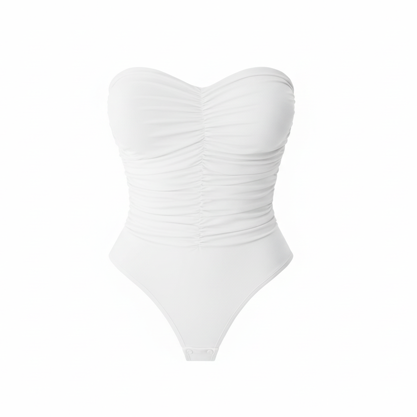 Body strapless plisado