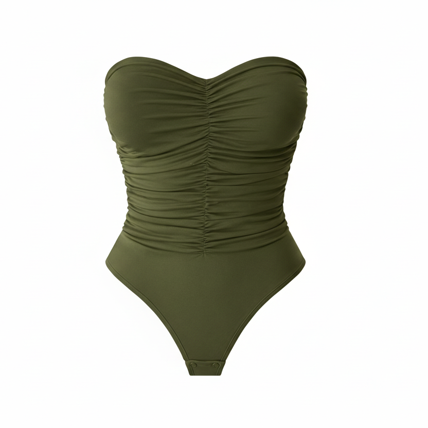 Body strapless plisado