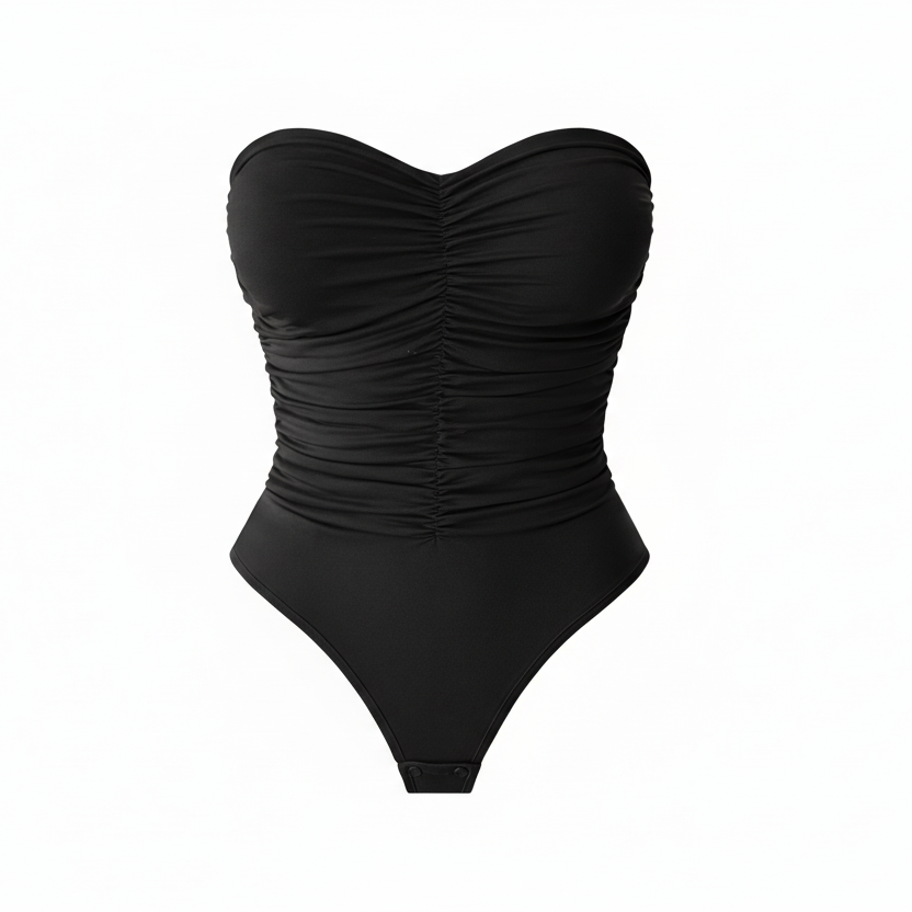 Body strapless plisado