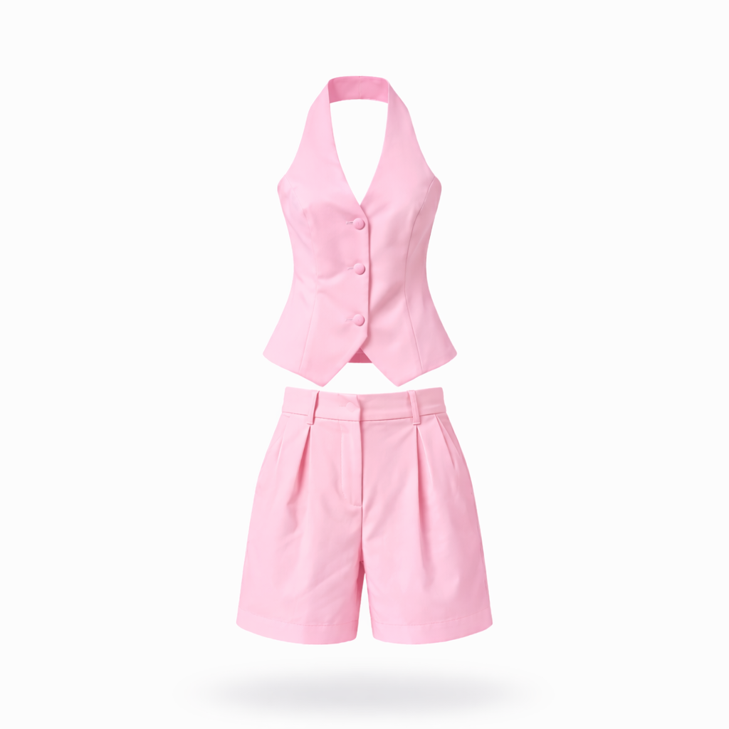 Conjunto de short con chaleco sin espalda