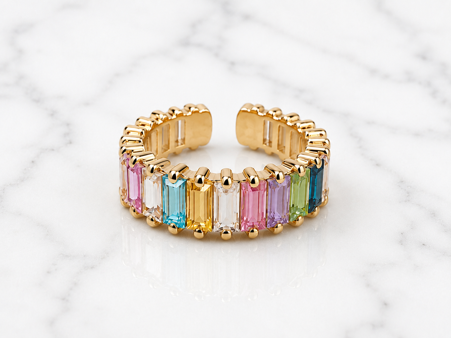 Anillo Destellos Rectangulares