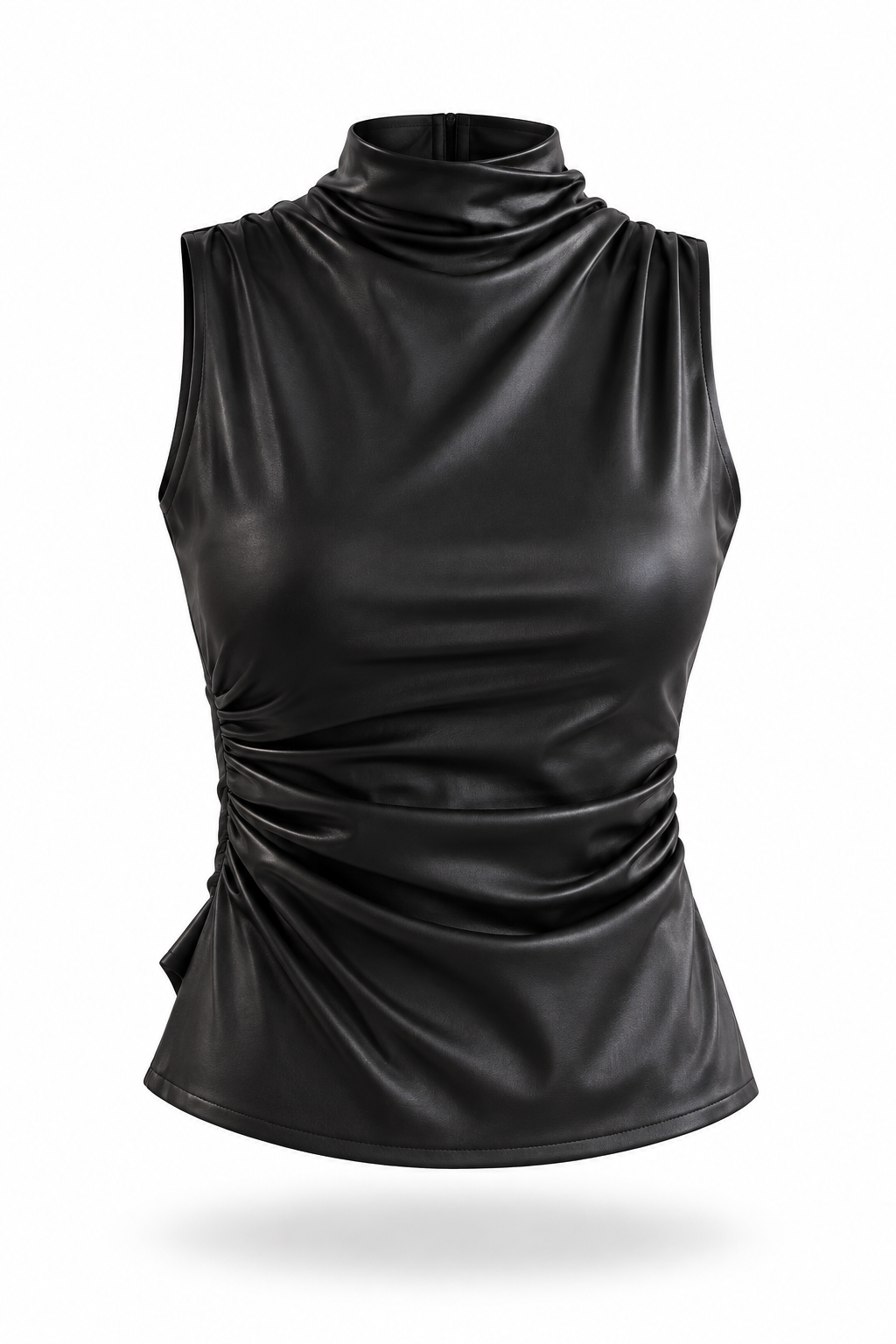 Top asimétrico vinipiel negro – Daze Mx