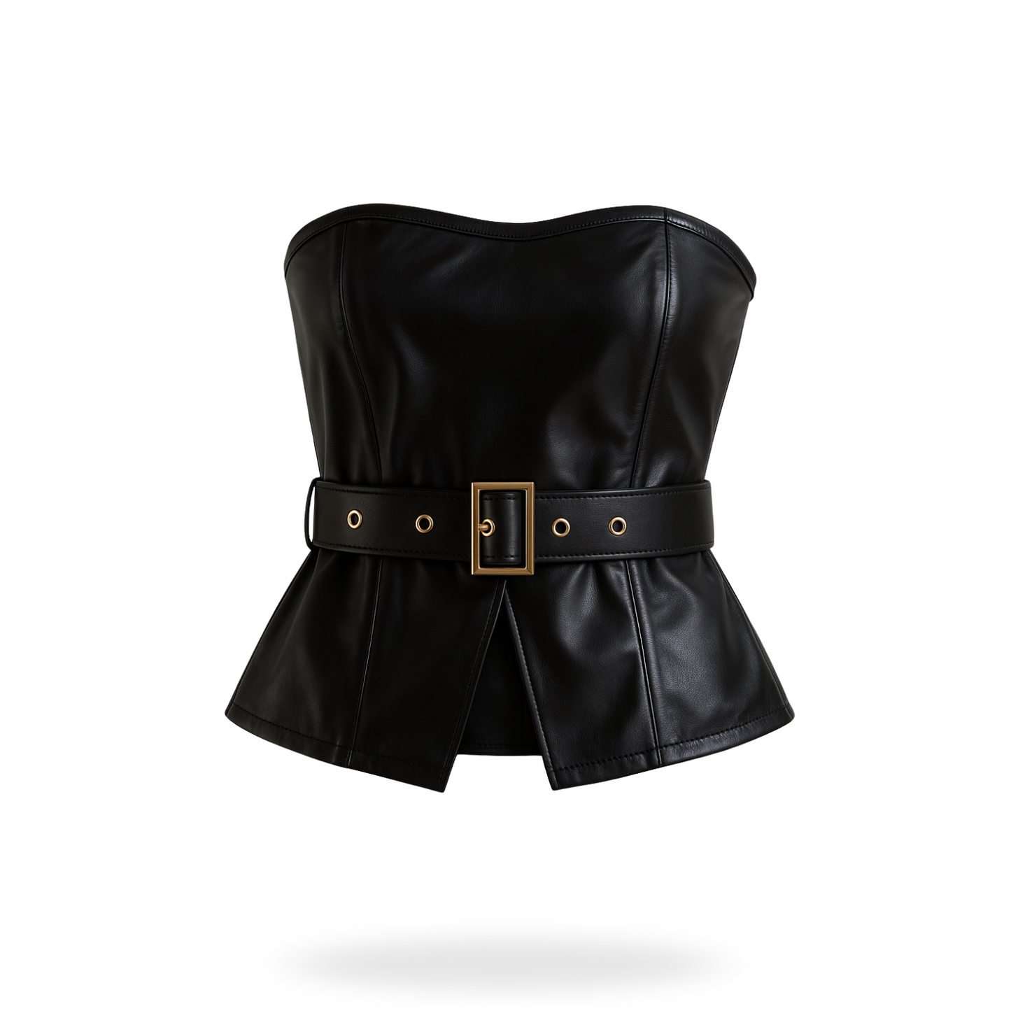 Top Strapless De Vinipiel Con cinturon