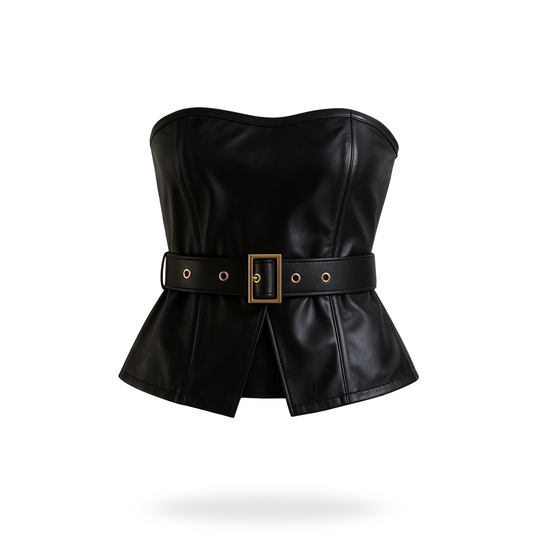 Top Strapless De Vinipiel Con cinturon