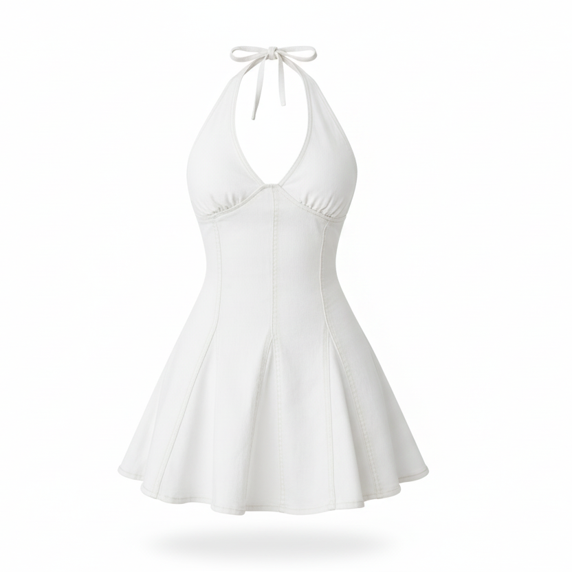 Vestido de Mezclilla Sin espalda corte A