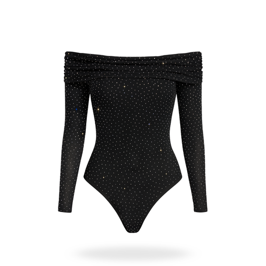 Body hombros descubiertos con brillos