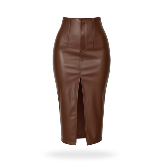 Maxi falda de vinipiel